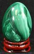 Stunning Polished Malachite Egg - Congo #34675-1